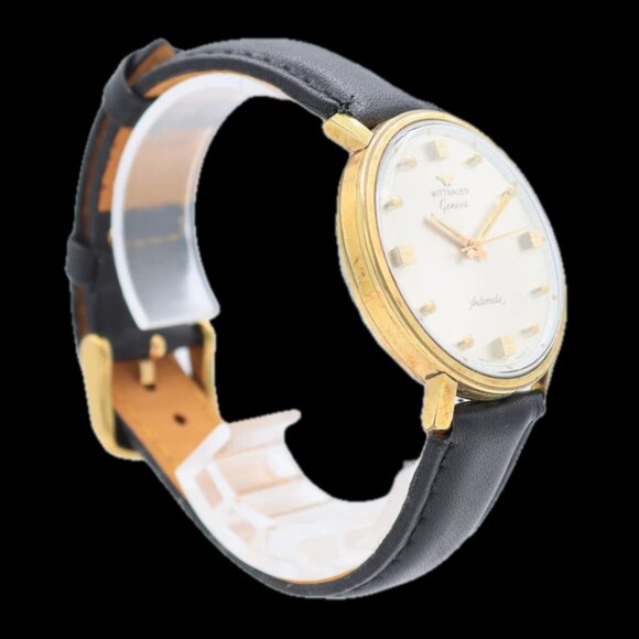 Vintage 34mm Wittnauer Men\'s Automatic Wristwatch Swiss Gold Tone Running